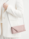 Konstantin Starke – Clutch aus Textil in Rosé mit Glitzer