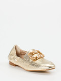 Andrea Puccini – Loafer aus Metallicleder goldfarben