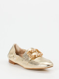 Andrea Puccini – Loafer aus Metallicleder goldfarben