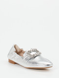 Andrea Puccini – Loafer aus Metallicleder silber