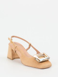 Konstantin Starke – Slingback-Pumps aus Veloursleder Sandbeige