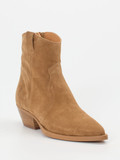 Ralph Harrison – Western-Stiefelette aus Veloursleder Cognac