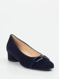 Hassia – Blockabsatz-Pumps aus Veloursleder Dunkelblau