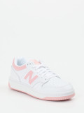 New Balance – Sneaker aus Kalbleder Weiß Rosa