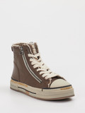 Rebecca White – High-Top Sneaker aus Leder altrosa