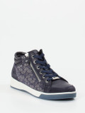 Ara – High-Top-Sneaker aus Metallicleder Dunkelblau