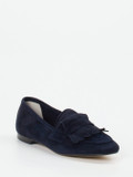 Andrea Puccini – Fransen-Loafer aus Veloursleder Blau