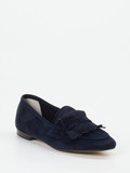 Andrea Puccini – Fransen-Loafer aus Veloursleder Blau