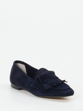 Andrea Puccini – Fransen-Loafer aus Veloursleder Blau