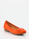 Gabor – Komfort-Ballerinas aus Veloursleder orange