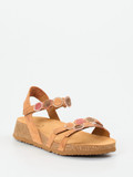 Think – Komfortsandalen aus Veloursleder hellbraun