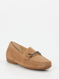 Sioux – Mokassin-Loafer aus Veloursleder in Beige