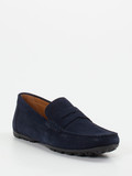 Geox – Slipper aus Veloursleder in Dunkelblau