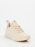 Ecco – Sneaker aus Kalbleder und Mesh beige