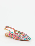 Konstantin Starke – Slingpumps aus Flechtleder Multicolor