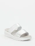 Semler – Komfort-Sandalen aus Metallicleder silberfarben