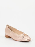 Hassia – Loafer-Ballerinas aus Metallicleder Roségold