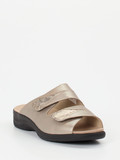 Solidus – Komfort-Pantoletten aus Metallicleder champagner