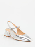 Konstantin Starke – Slingback-Pumps aus Metallicleder silber