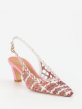 Andrea Puccini – Slingback-Pumps aus Flechtleder rosé