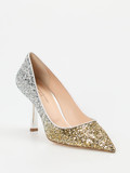 Konstantin Starke – High Heels aus Metallic-Glitzertextil Gold