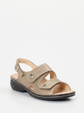 Finn Comfort – Sandale aus Metallicleder Champagner