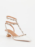 Andrea Puccini – Slingback-Pumps aus Lackleder weiß