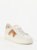 Santoni – Sneaker aus Kalbleder mit Veloursdetails