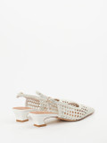 Andrea Puccini – Slingback-Pumps aus Flechtleder weiß