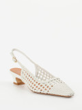 Andrea Puccini – Slingback-Pumps aus Flechtleder weiß