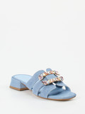 Andrea Puccini – Mules aus Veloursleder in Denim-Optik