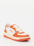 Back 70 – Sneaker aus Glattleder Orangerot-Weiß