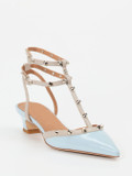Andrea Puccini – Slingpumps aus Lackleder Hellblau
