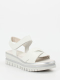 Gabor – Keilsandalette aus Lammleder Offwhite