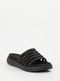 Gabor – Pantolette aus Metallicleder Schwarz