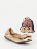 La Ballerina – Ballerinas aus Metallicleder Gold