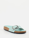 Birkenstock – Pantolette aus Hochglanzleder Mintgrün