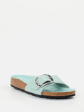 Birkenstock – Pantolette aus Hochglanzleder Mintgrün