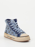 Rebecca White – High-Top Sneaker aus Denim-Textil blau