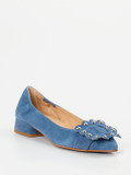 Maripé – Ballerinas aus Veloursleder in Jeansblau