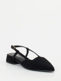 Maripé – Slingback-Ballerinas aus Veloursleder schwarz