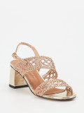 Andrea Puccini – Sandalette aus Metallicleder Roségold