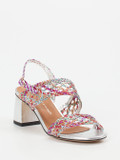 Andrea Puccini – Sandalette aus Metallicleder Multicolor