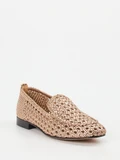 Andrea Puccini – Loafer aus Flechtleder roségold