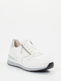 Gabor Comfort – Sneaker aus Kalbleder weiß metallic