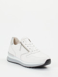 Gabor Comfort – Sneaker aus Kalbleder weiß metallic