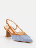 Maripé – Slingback-Pumps aus Veloursleder Denim