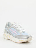 Premiata – Sneaker aus Metallicleder und Mesh silber