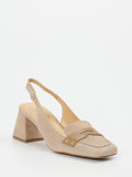 Maripé – Slingback-Pumps aus Veloursleder Beige