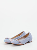 Maripé – Ballerinas aus Veloursleder Pastellblau